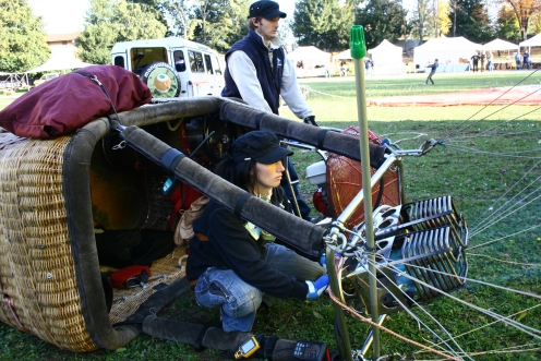 Françoise durante un gonfiaggio