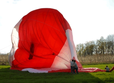 atterraggio e recupero della mongolfiera